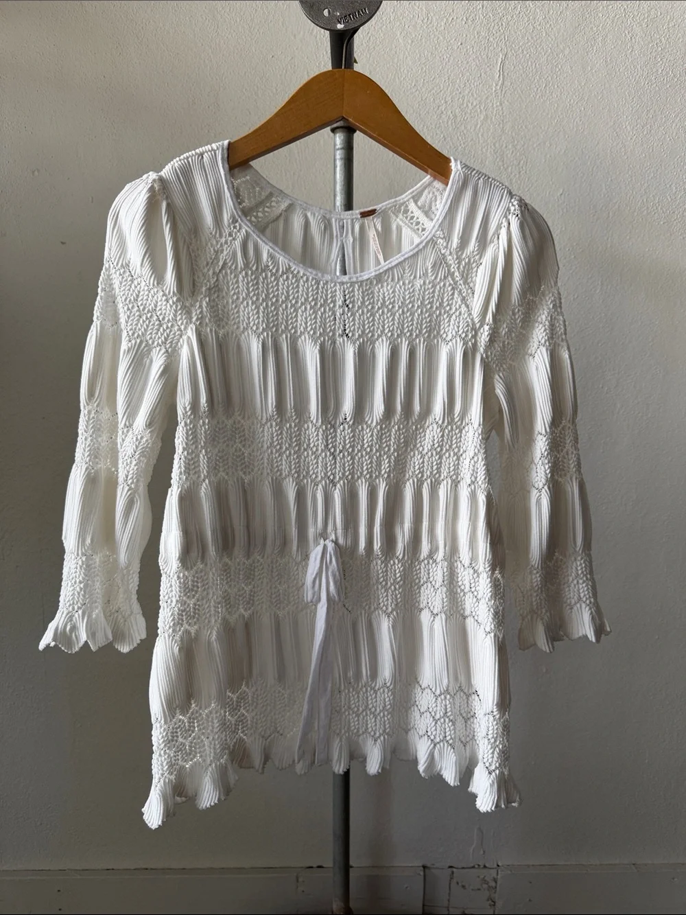 Free People Fire Island Lace Boho Blouse Size Small